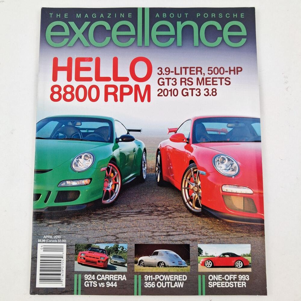 Excellence Magazine April 2010 Hello 8800 RPM Porsche GT3 RS 2010 GT3 Issue
